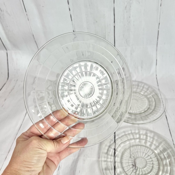 Hocking Block Optic Clear Depression Glass Salad Plates - Picture 4 of 5